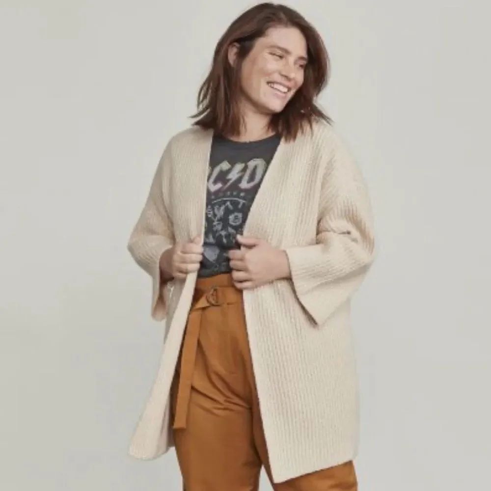 Elizabeth and James Knit Open Front Cream Cardigan Women’s Small
